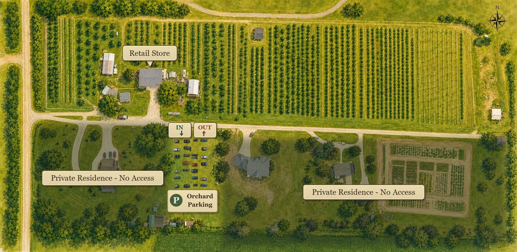 Allen's Orchard illustrated visitor map